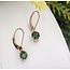 Green Sapphire & Diamond Leverback Earrings