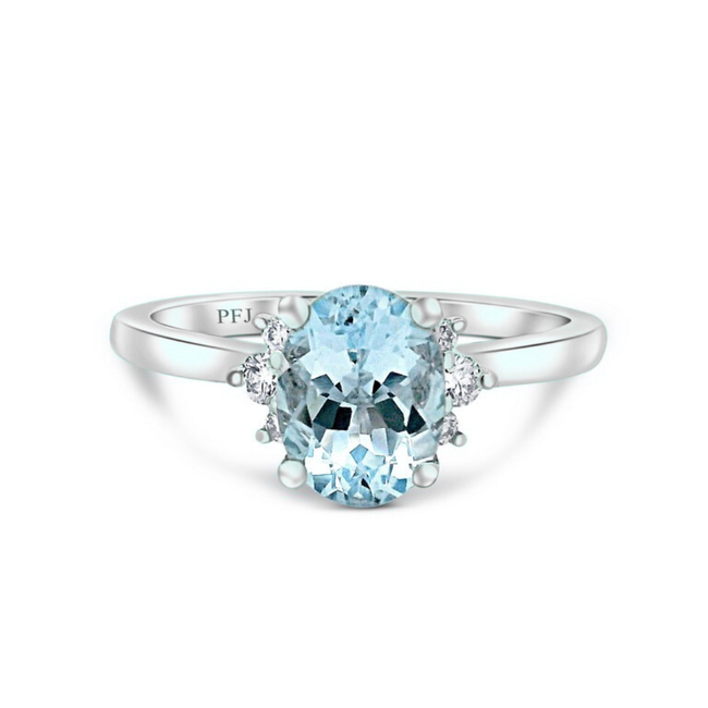 Aquamarine & Diamond Ring