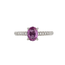 Pink Sapphire & Diamond Ring in 14K White Gold