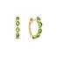 Peridot & Round Brilliant Cut Diamond Hoop Earrings in 10K Yellow Gold