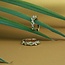 Peridot & Round Brilliant Cut Diamond Hoop Earrings in 10K Yellow Gold