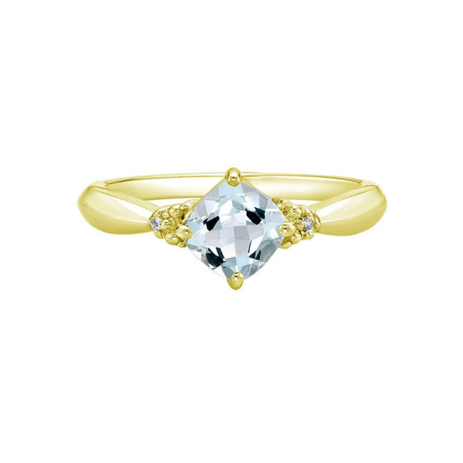 Aquamarine & Diamond Ring