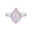 Opal, Pink Sapphire & Diamond Vintage Ring in 10K White Gold
