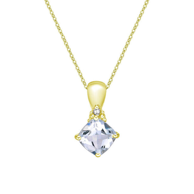 Aquamarine & Diamond Pendant