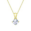 Aquamarine & Diamond Pendant in 10K Yellow Gold