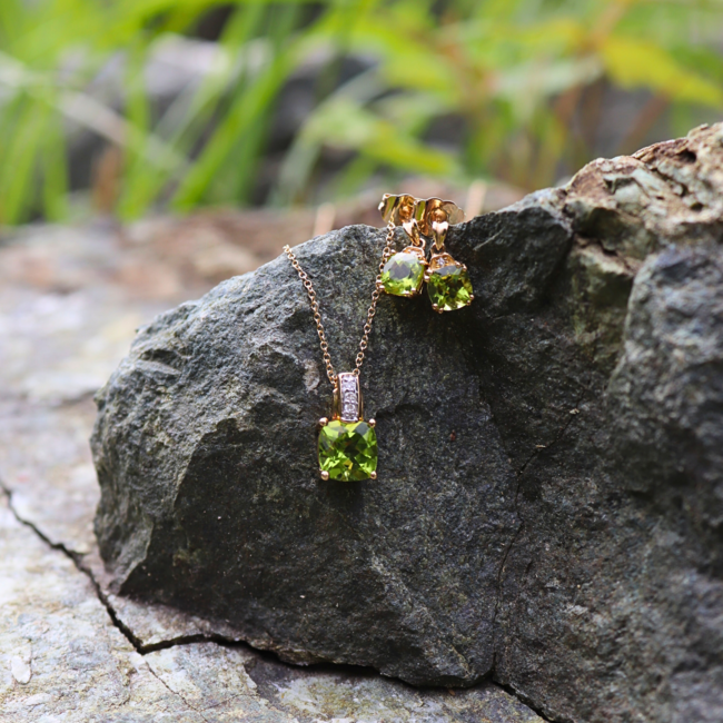 Peridot & Diamond Pendant