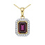 Rhodalite Garnet & Diamond Halo Pendant