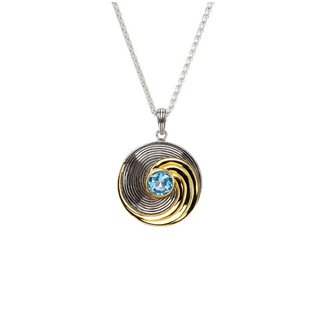 Keith Jack Celtic Jewellery Whirlpool Swiss Blue Topaz Pendant Keith Jack Celtic Jewellery Whirlpool Swiss Blue Topaz Pendant