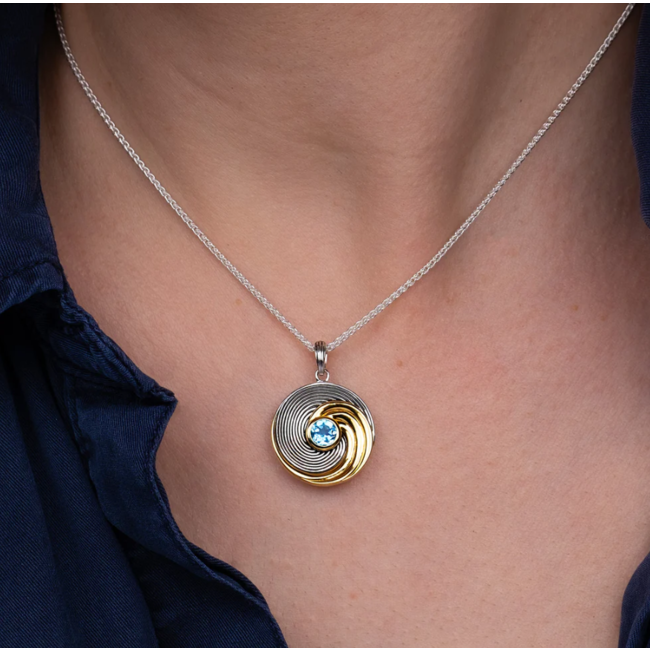 Whirlpool Swiss Blue Topaz Pendant