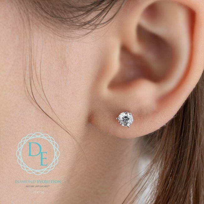 Martini Solitaire Lab Grown Stud Earrings