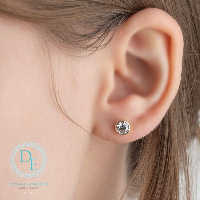 Bezel Set Lab Grown Stud Earrings