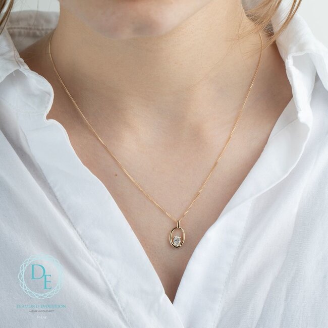 Open Oval Lab Grown Pendant