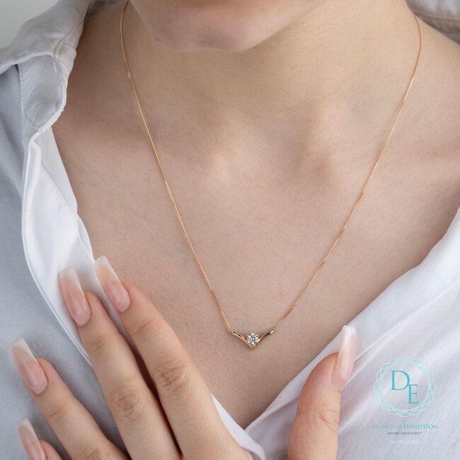 Chevron Lab Grown Diamond Necklace