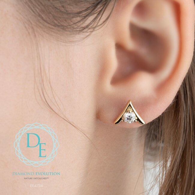Chevron Lab Grown Diamond Earrings