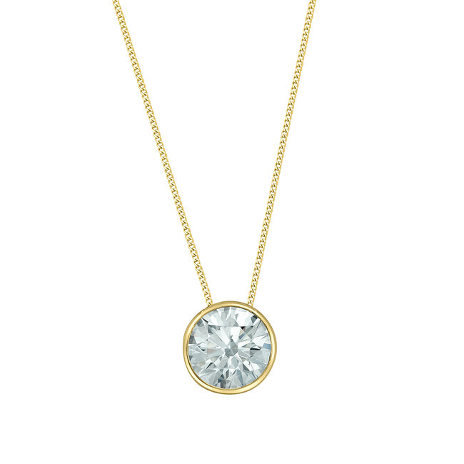 Bezel Set Lab Grown Pendant