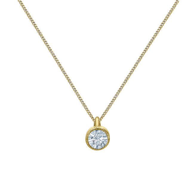 Bezel Set Lab Grown Pendant