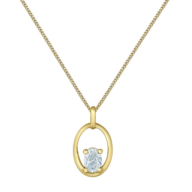 Open Oval Lab Grown Pendant