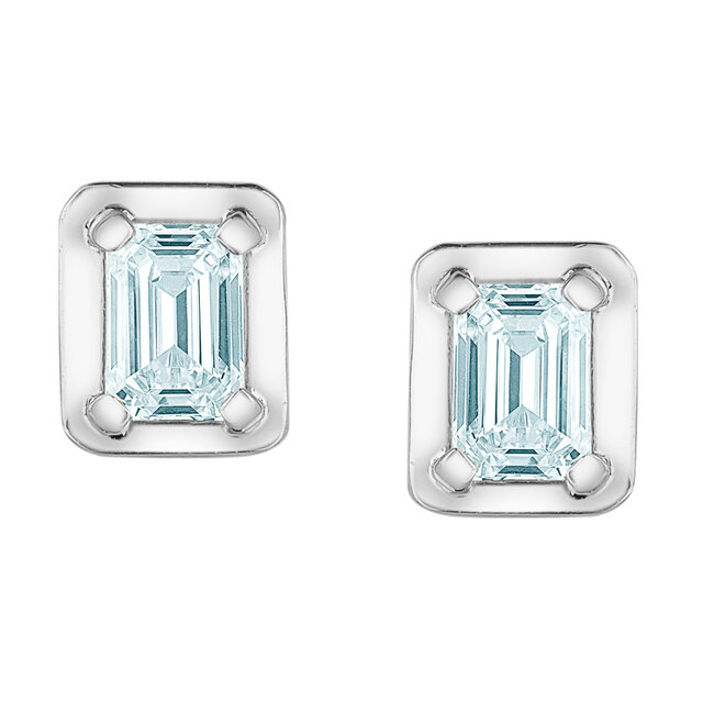 Picture Frame Lab Grown Stud Earrings