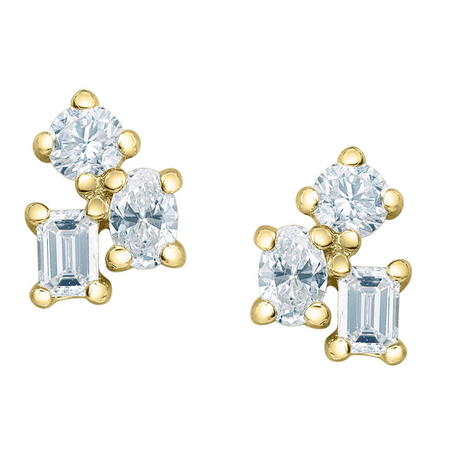 Mixed Fancy Shape Lab Grown Stud Earrings