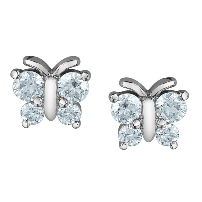Lab Grown Butterfly Stud Earrings