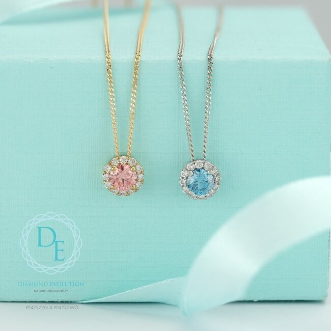 Blue Lab Grown Diamond Pendant