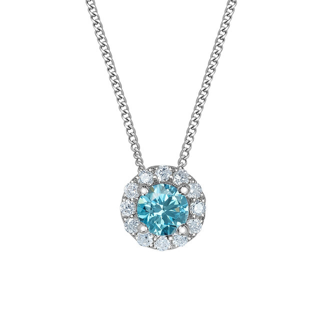 Blue Lab Grown Diamond Pendant