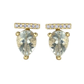 Colour by Spicer Cole Green Amethyst & Diamond Stud Earrings