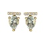 Green Amethyst & Diamond Stud Earrings
