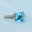 Square Blue Topaz Ring