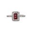 Pink Tourmaline & Diamond Halo Ring in 14K White Gold
