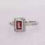 Pink Tourmaline & Diamond Halo Ring in 14K White Gold