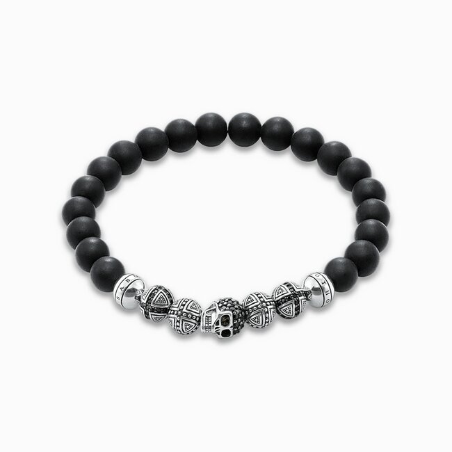 Black Obsidian & Skull Bracelet