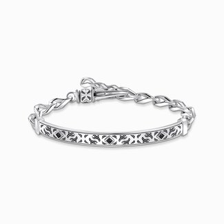 Thomas Sabo Patterned & Black Cubic Zirconia Bracelet