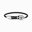 Leather CZ & Onyz Cross Bracelet