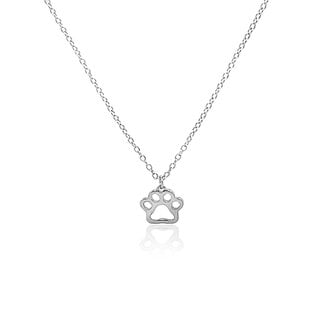 Bella Baby Kids Silver Paw Print Necklace