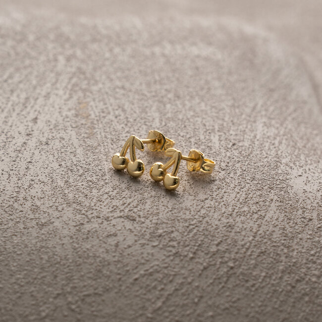 Kids Gold Vermeil Cherry Studs