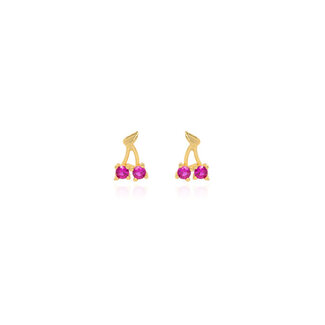 Bella Baby & Kids Jewellery Kids Gold Vermeil Red Cherry Studs