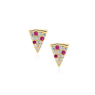 Bella Baby & Kids Jewellery Kids Gold Vermeil Pizza Studs