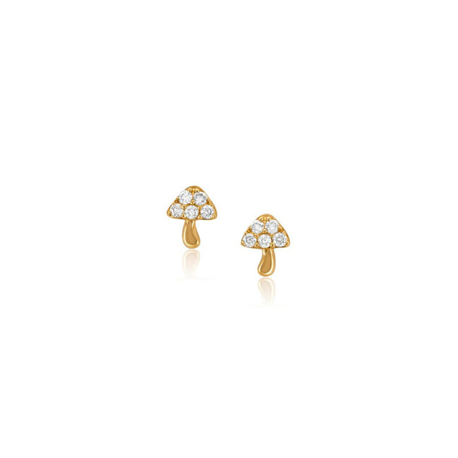 Kids Gold Vermeil Mushroom Studs