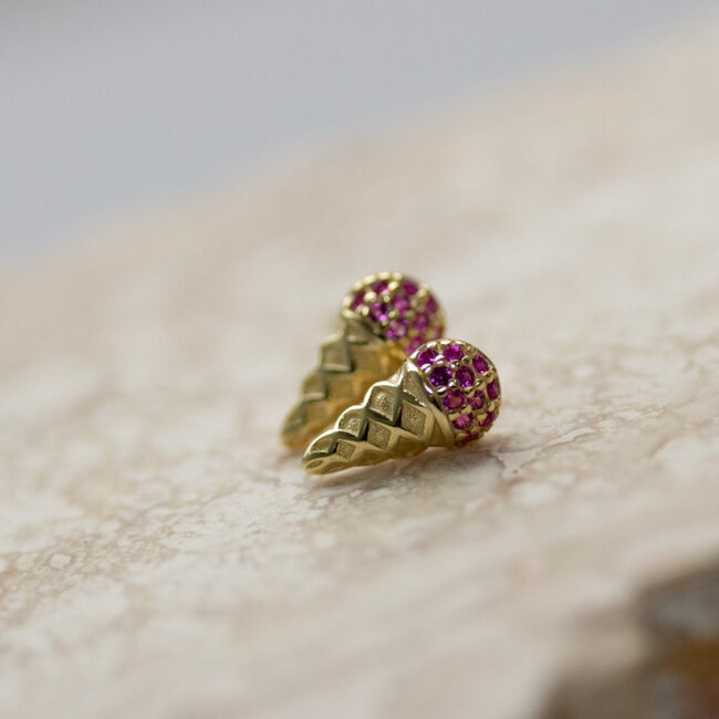 Kids Gold Vermeil Ice Cream Studs