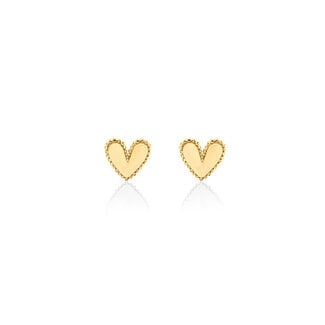 Bella Baby Kids Gold Vermeil Beaded Heart Studs