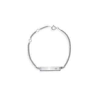 Bella Baby Baby Heart ID Bar Curb Bracelet