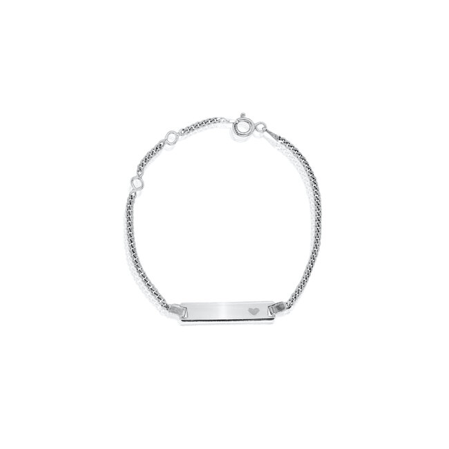 Baby Heart ID Bar Curb Bracelet
