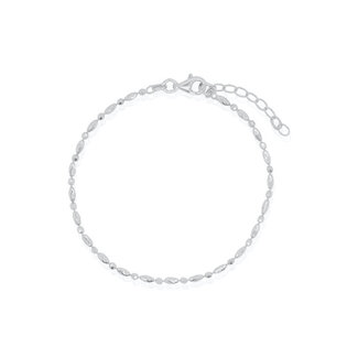 Everyday Silver by Spicer Cole 2.0mm Diamond Cut Oval & Bead Bracelet