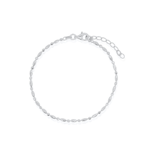 Diamond Cut Ova Bead Bracelet