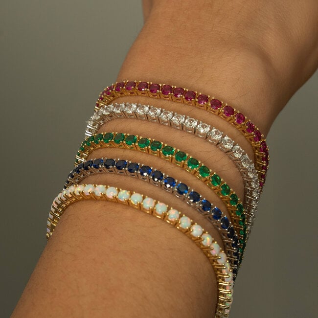 Lab Grown Opal Tennis Bracelet