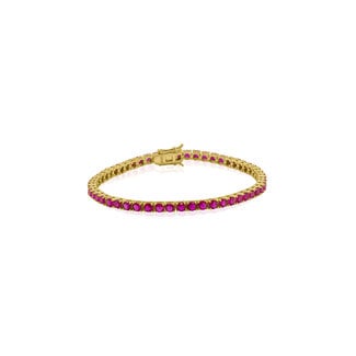 Everyday Silver by Spicer Cole Lab Grown Ruby Tennis Bracelet