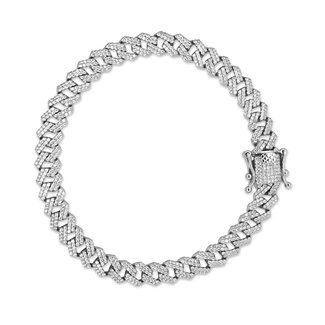 Everyday Silver by Spicer Cole 5.0mm Pavé Cubic Zirconia Curb Bracelet