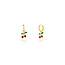 Cubic Zirconia Cherry Drop Hoop Earrings in Sterling Silver Gold Vermeil