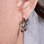 Cubic Zirconia Cherry Drop Hoop Earrings in Sterling Silver Gold Vermeil